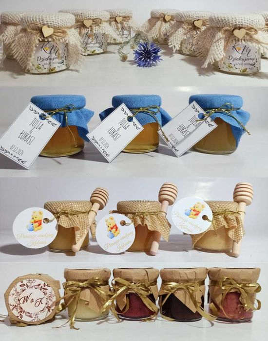 miodki podziękowania dla gości dla klientów miód z logo