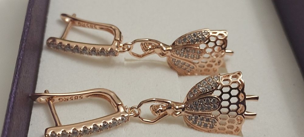 Kolczyki baletnice Różowe złoto 585 WYPRZEDAŻ!!