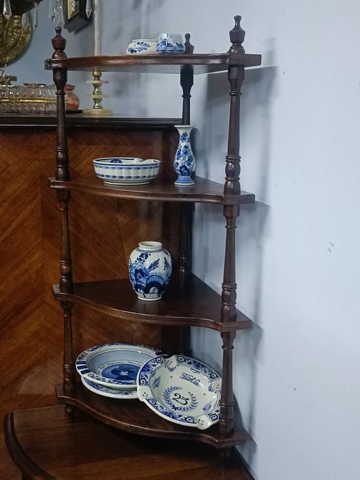 Дубова підвісна кутова  етажерка, підвісна кутова поличка