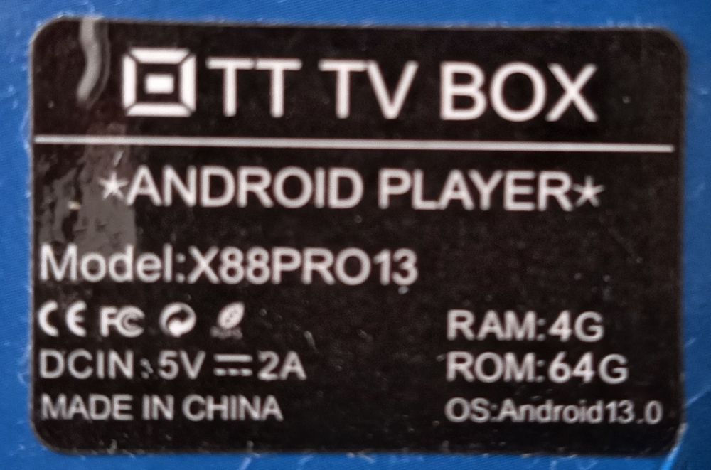 Android TV Box X88 Pro Android 13.0 TV Box com 4 GB de RAM