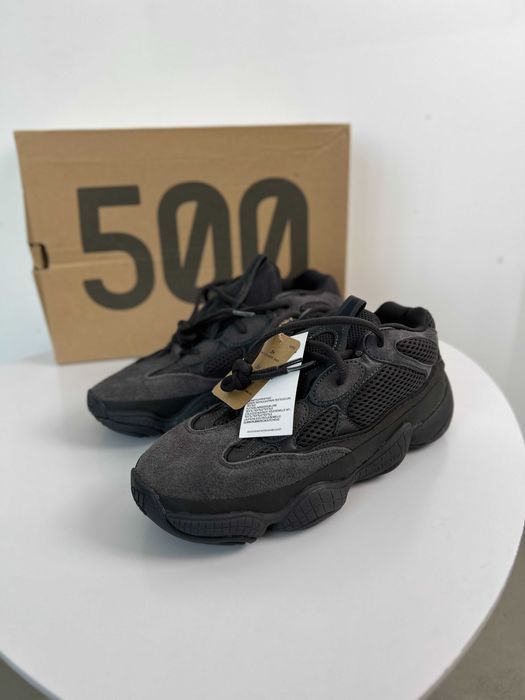 Мужские черные кроссовки Adidas Yeezy 500 Black изи йизи ob366