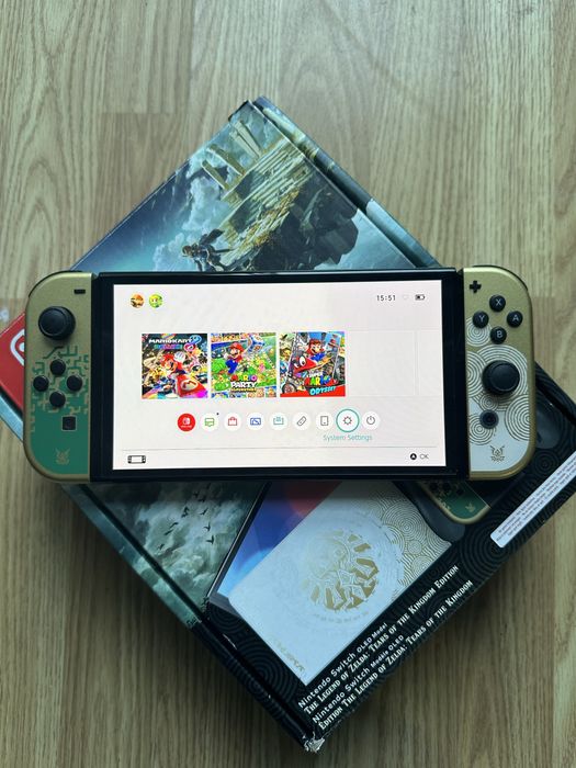 Nintendo Switch Oled Zelda (Edição TOTK, Caixa)