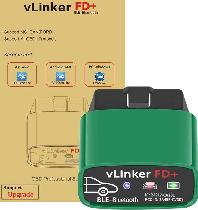 Vgate vLinker FD+ plus OBD2 BT - Android / iOS / Windows - oryginalny
