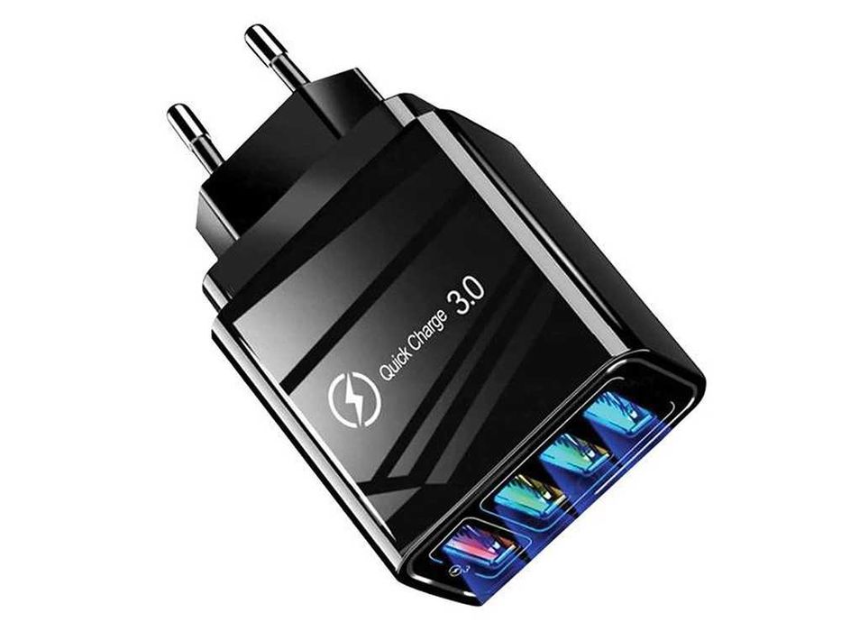 Ładowarka sieciowa szybka 4x usb quick charge 3.0 czarna