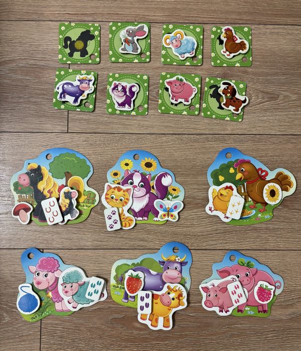 Гра з липучками, Мама та малюк , Співвідношення та Знайди тіні 2+ 3+