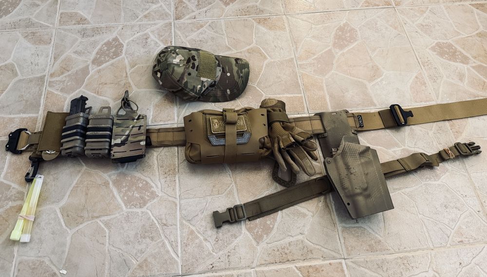 Cinto completo airsoft coldre g19 com lanterna