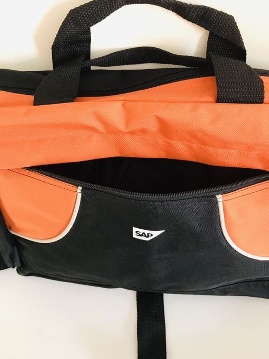 Lekka torba na laptopa dokumenty pomarańczowa czarna