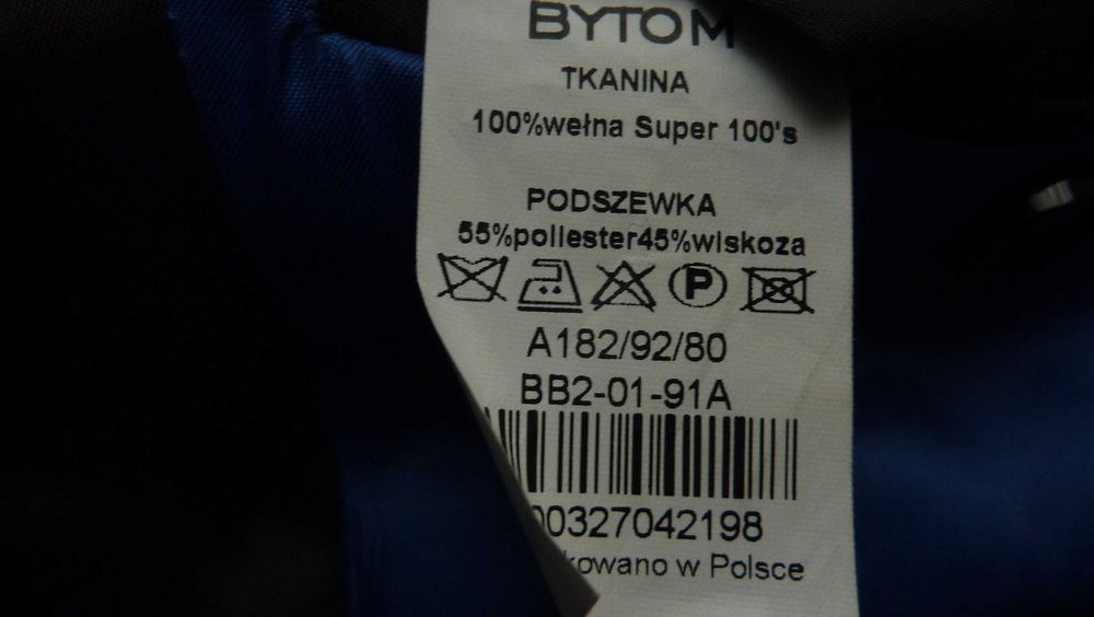 Garnitur Bytom czarny rozmiar 182/92/80