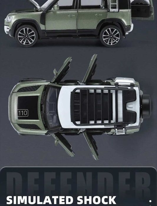 Miniatura do Land Rover Defender 110 Escala 1:32 (SELADO)