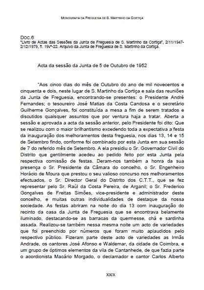 Livro "Monografia da Freguesia de S. Martinho da Cortiça