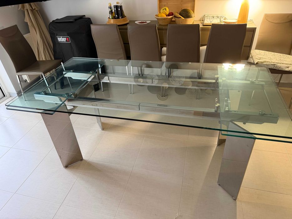 Mesa de vidro design italiano