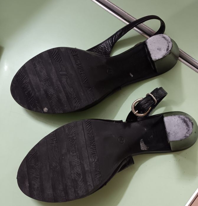 Sandalias 37, salto 8 cm