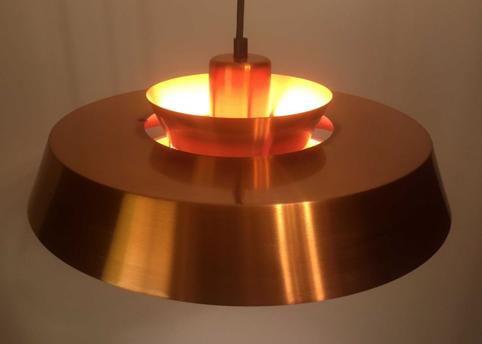 Candeeiro NOVA, em cobre, de Jo Hammerborg para a Fog & Mørup anos 60