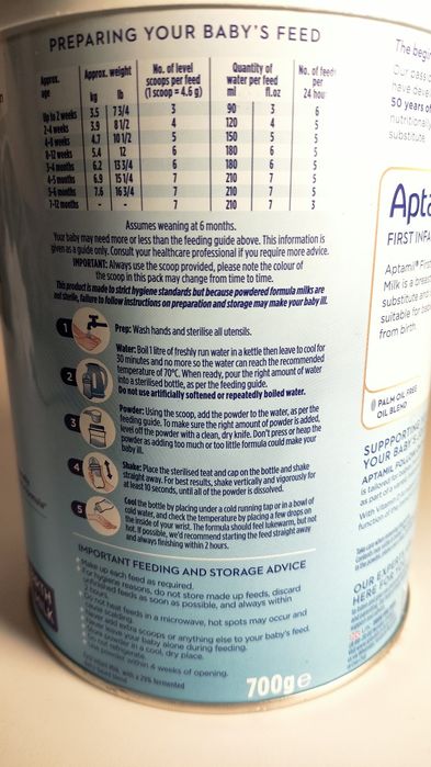 Дитяча молочна суміш Aptamil 1 (700 грам)