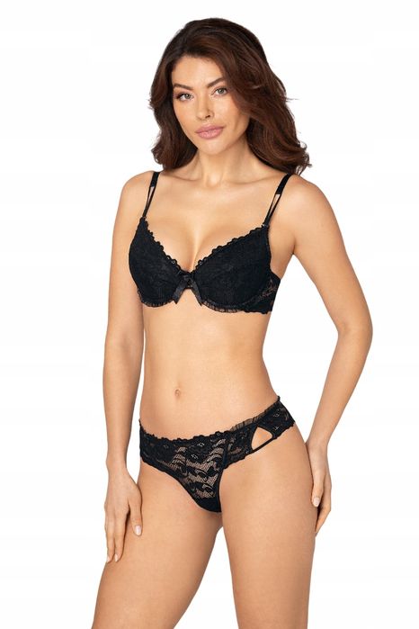 Róża Carmen Biustonosz Push Up Czarny 75B