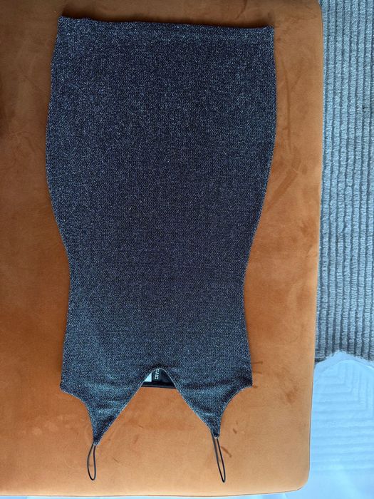 Sukienka mini czarna srebrna H&M na imprezę sylwestra karnawał XS 34