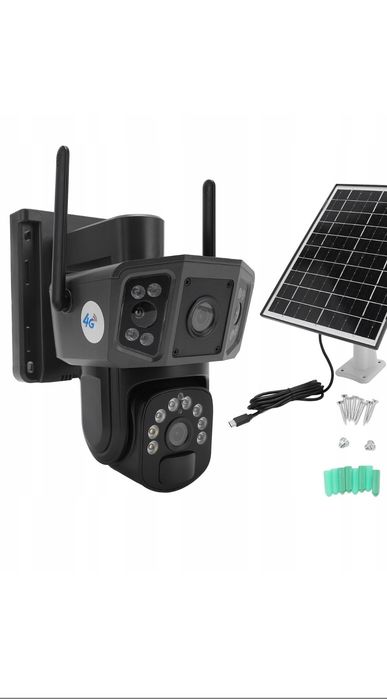 Kamera SIM KARTA solarna  2X  360 STOPNI 4K Wyprzedaż