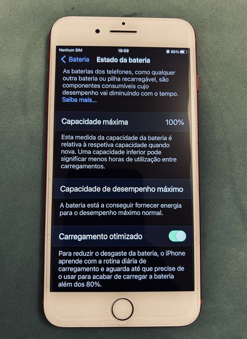 Iphone 7 Plus vermelho 128 G bateria a 100%