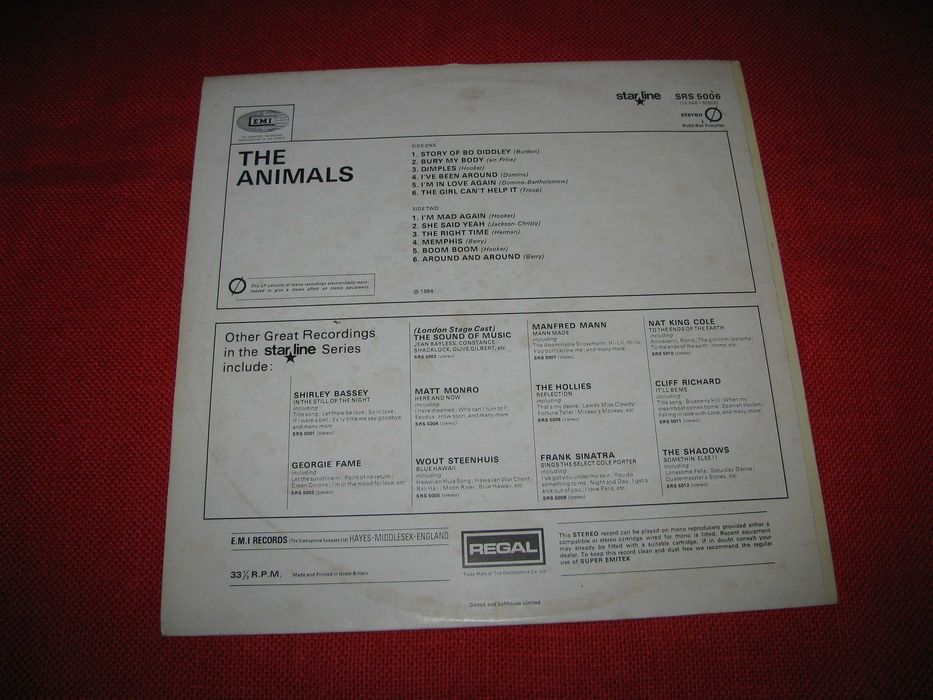 The Animals 1 Press 1964 stan EX wydanie Starline