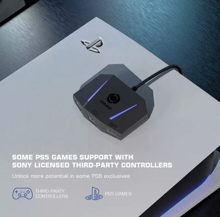 Адаптер-конвертер HUB LEADJOY VX2 AimBox для ігрової клавіатури та миші сумісний PS4/N-Switch/Xbox One, series X/S