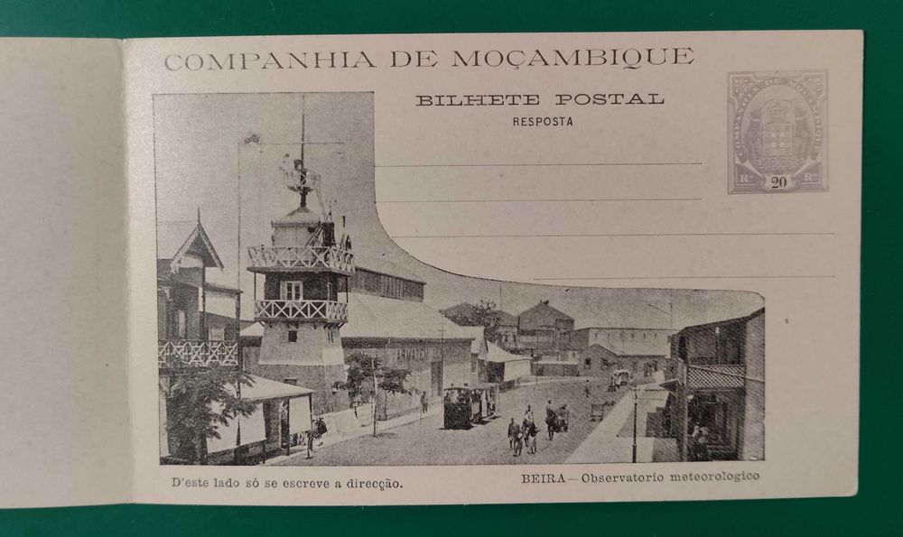 Inteiro postal - 1904 Companhia de Moçambique 20 reis c/ resposta paga