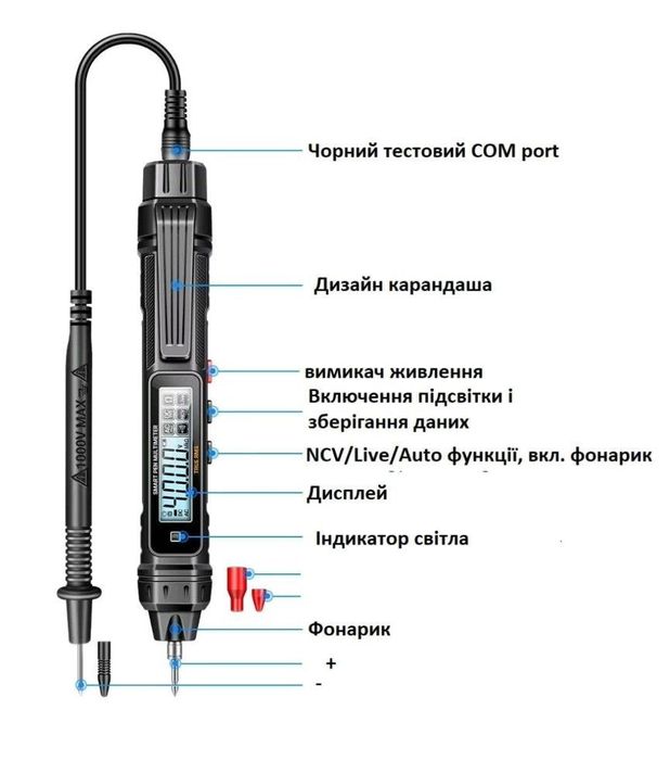 Цифровий мультиметр перо Aneng A3005