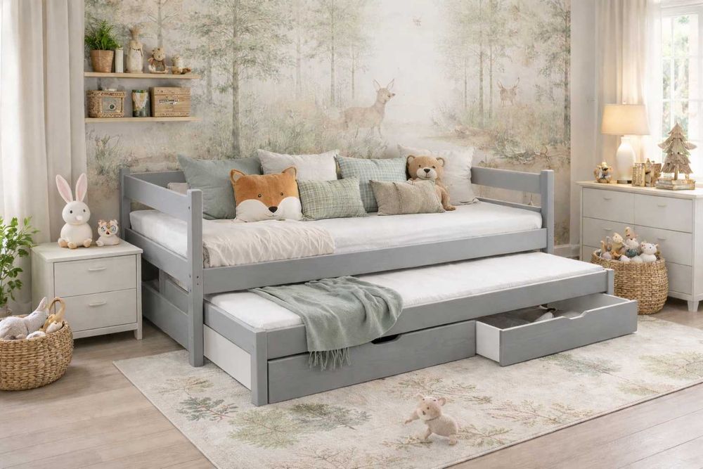 Łóżko parterowe 2 osobowe TOLA 200x90 materace gratis
