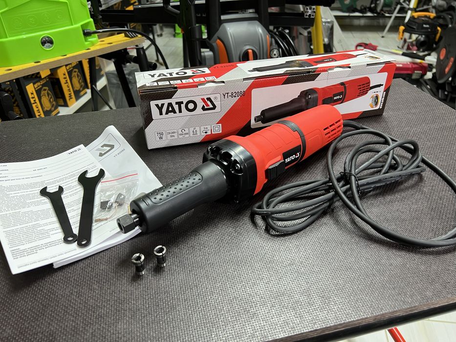 Прямая шлифмашина YATO YT-82080 Стабилизация об. Цанги 6, 8 мм 750 Вт