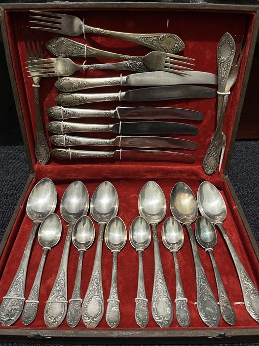 Мельхиор.МНЦ.ЗІД.Столовые приборы рисунок Фаберже.Серебрение