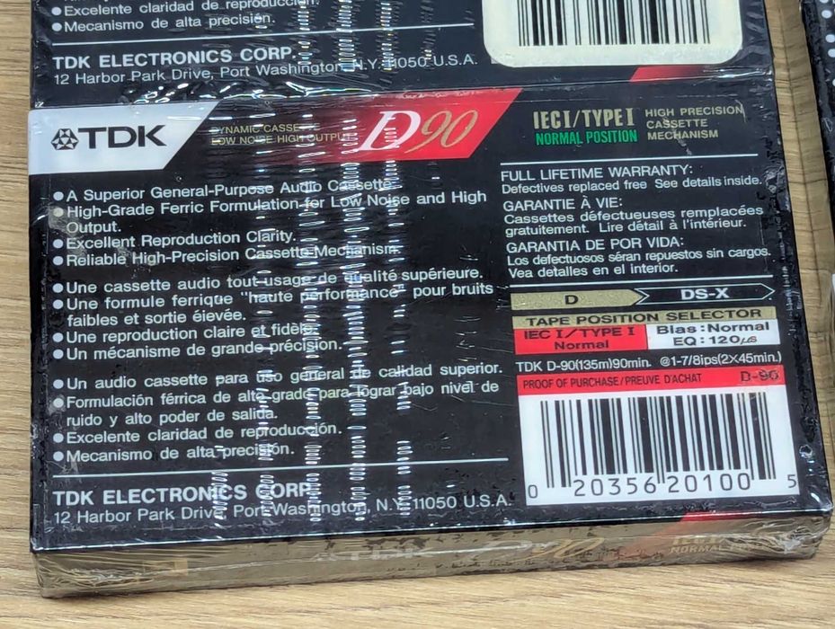 TDK D90 High Output аудіо касети 4штуки (2 блока по дві шт)  USA