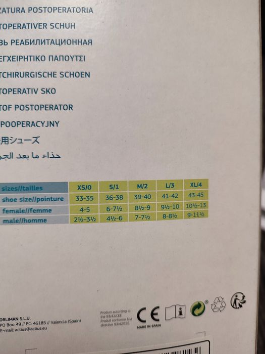 Sapato pós operatório