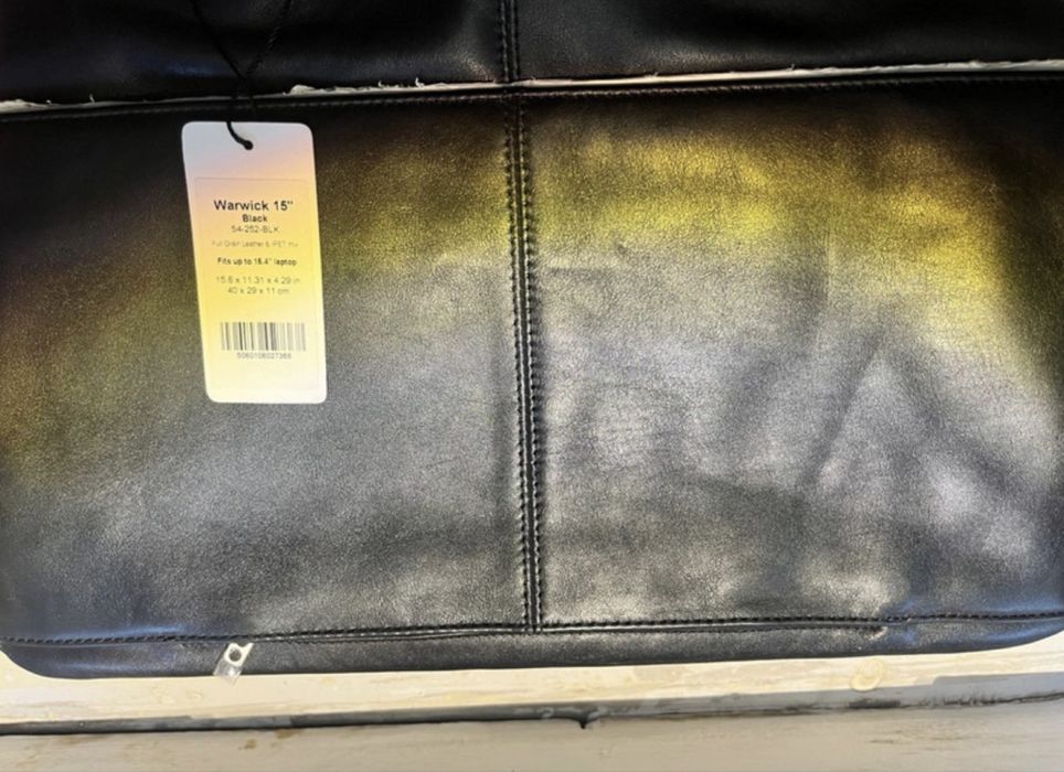 Knomo London Warwick 15 “Leather Laptop bag” Black