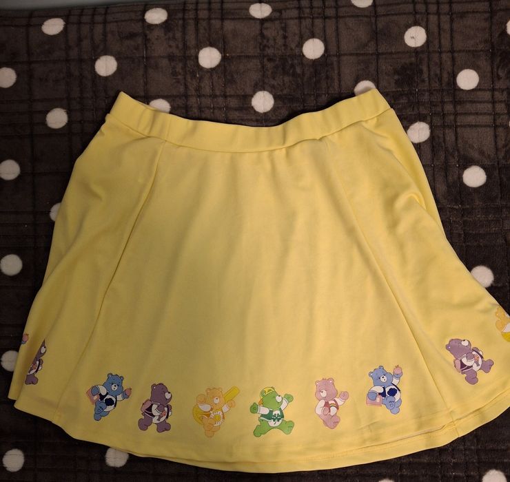 Спідниця жовта цікава з принтом