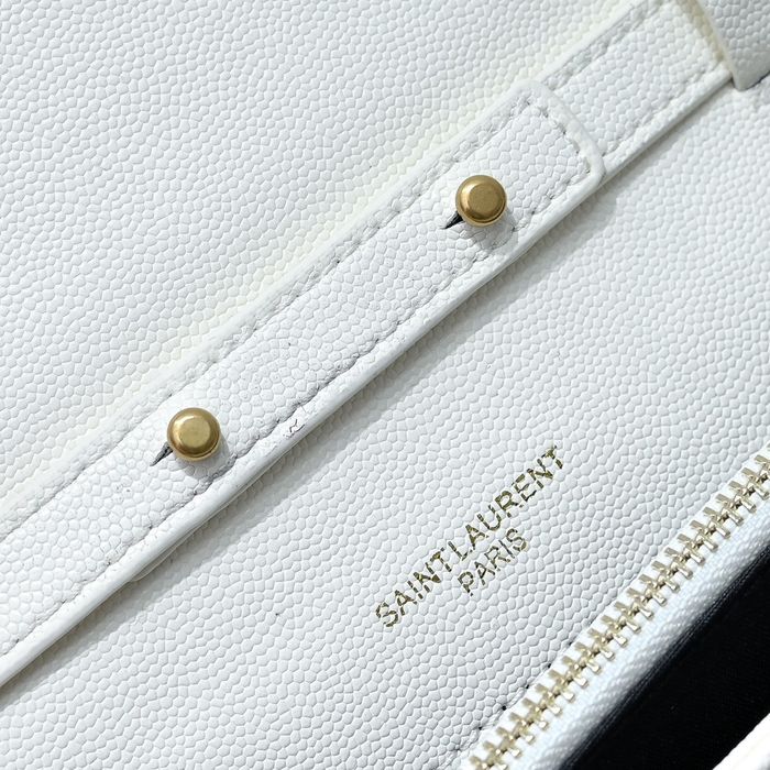 Клатч сумка YSL Saint Laurent WOC | біла золото