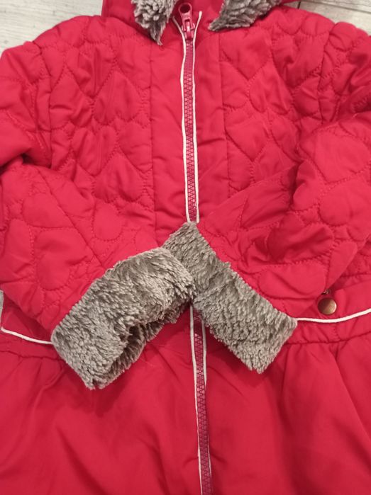 Тепла куртка, пальто для дівчинки St.Bernard, червона, 98 см.
