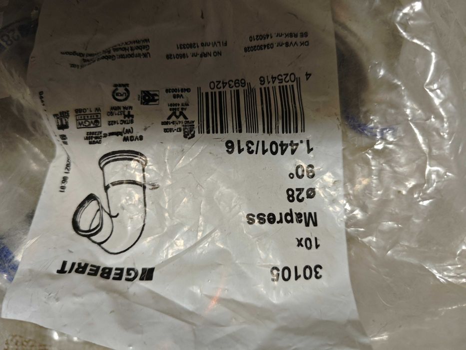 Kolano GEBERIT Mapress 90 stopni fi 28 mm