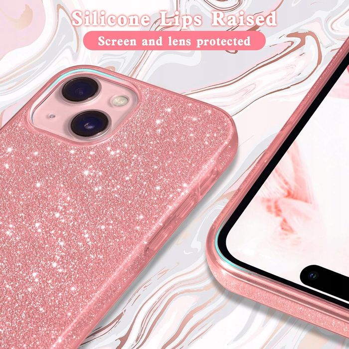 Błyszczące Etui Ochronne Do Apple iPhone 15 Różowe 6,1''