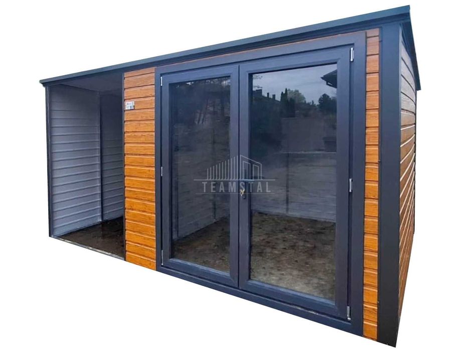 Schowek - Domek Ogrodowy 2,5x2,5m - wiata 1,5m - drzwi PCV   TS1099