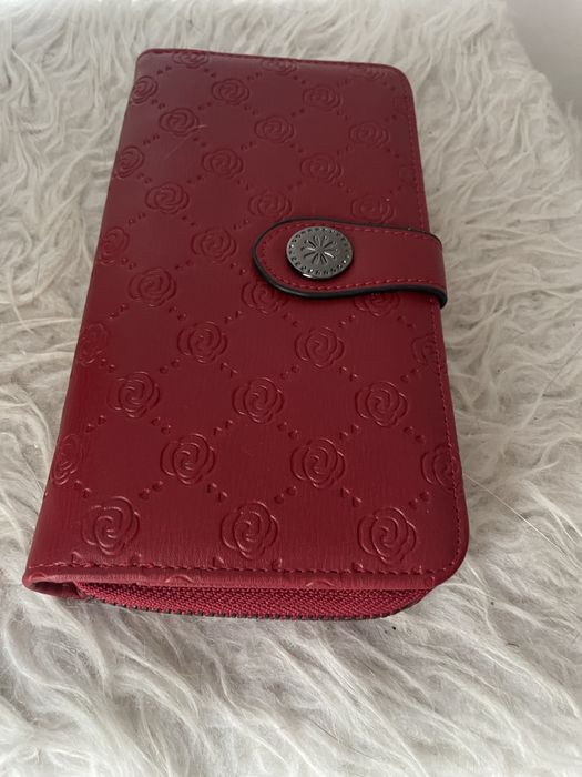 Nowy czerwony damski portfel