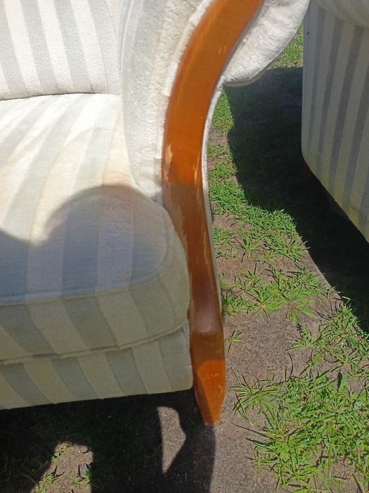 Sofa 2-osobowa + fotel, zestaw retro PRL