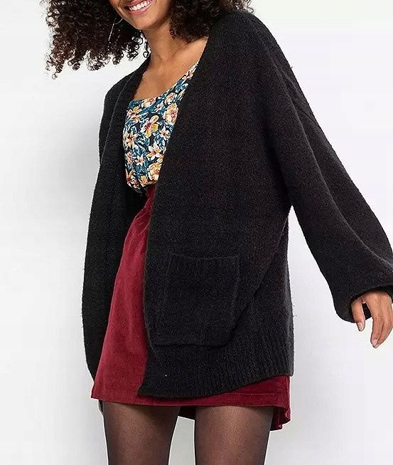 B.P.C sweter czarny bez zapięcia oversize ^36/38