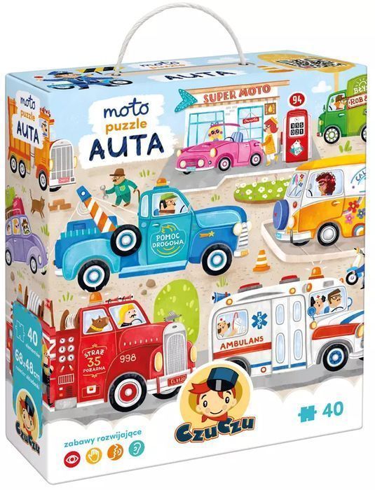 Moto puzzle 40 elementów. Auta