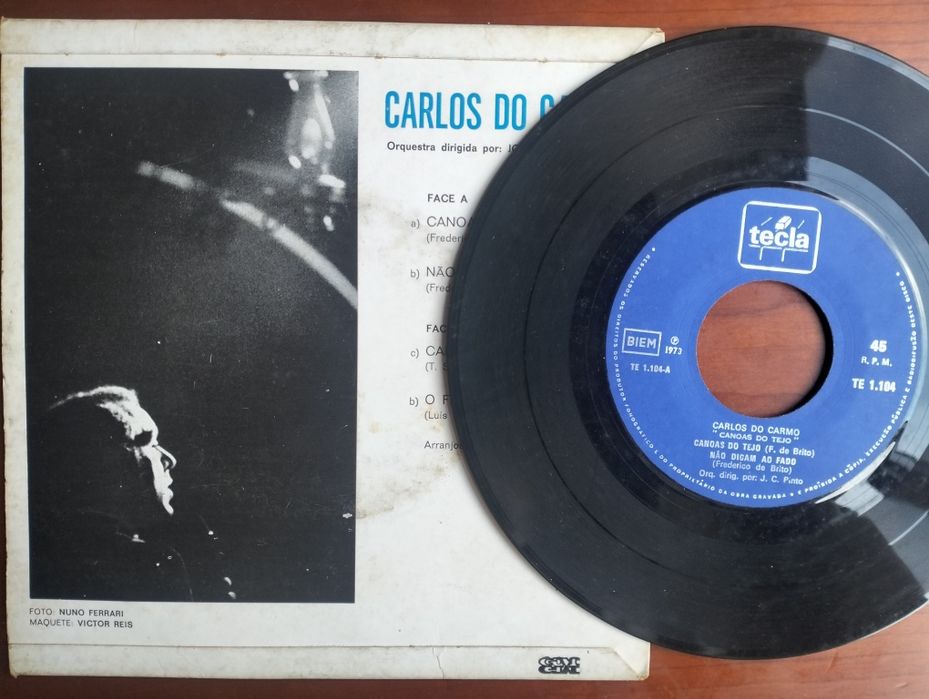 Disco de vinil single Carlos do Carmo (Canoas do Tejo)