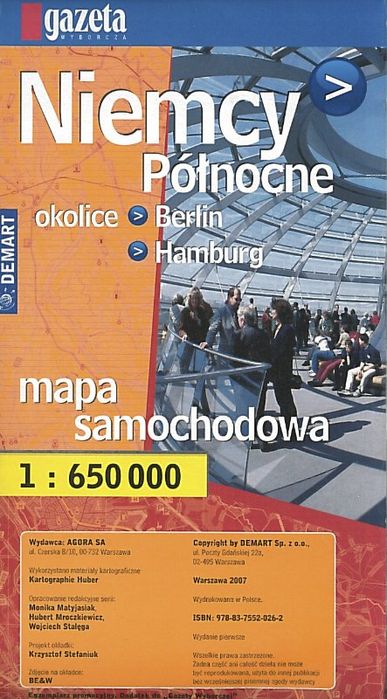 Niemcy Północne. Mapa samochodowa 1:650 000, praca zbiorowa