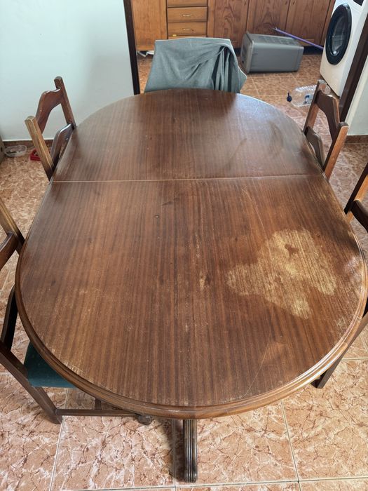 Mesa de jantar em madeira maciça + 6 cadeiras mais fotos mensagem privada
