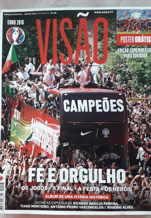 Selecção Futebol Euro 2016 Poster + revista visão Plantel