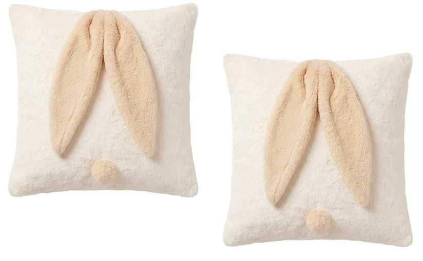 Dwie poszewki na poduszkę uszy ogon królika kolekcja wielkanocna Pepco