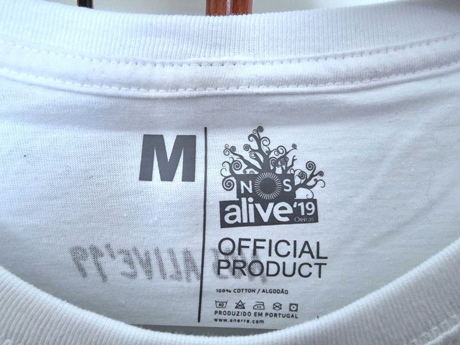 T-shirt NOS Alive '19 100% algodão, tamanho M - nunca usada