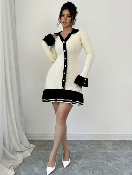 Молочна елегантна сукня в стилі old money