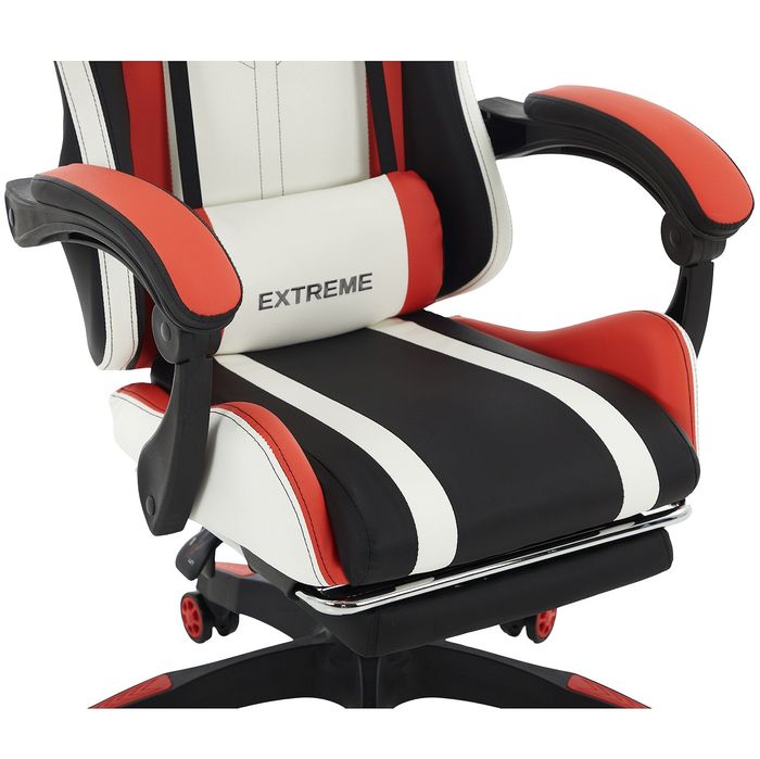 Fotel Gamingowy EXTREME R1 Red z Podnóżkiem dla Gracza i Biura